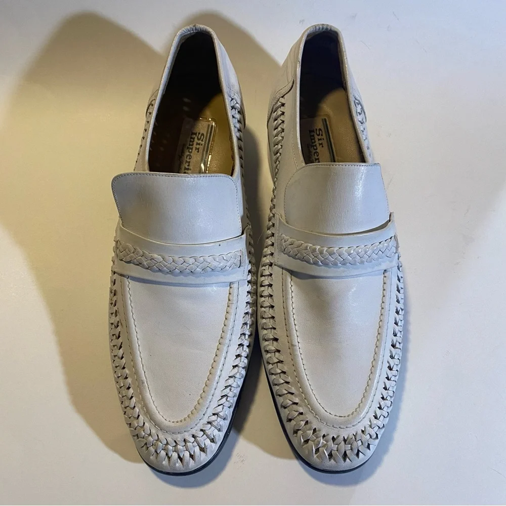 Sir Imperial white leather loafers SZ 8 1/2 EE, condition as shown GUC - Picture 2 of 9